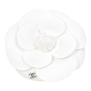 Chanel White Camellia Flower Brooch