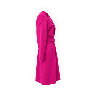 Christian Dior Fuchsia Pink Wool & Rabbit Hair Belted Long Coat