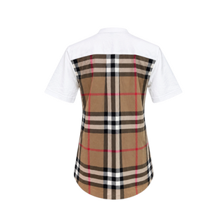 Burberry White Nola Check Detail Cotton T-Shirt Size S