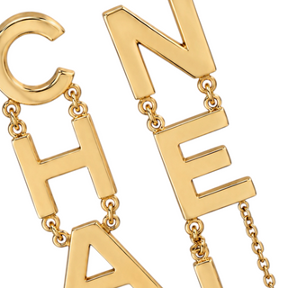 Chanel Gold-Tone CHANEL Letter Drop Earrings