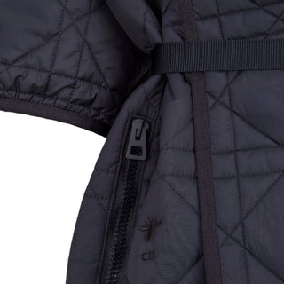 Christian Dior Navy Macro Cannage Belted Quilted Scarf Coat