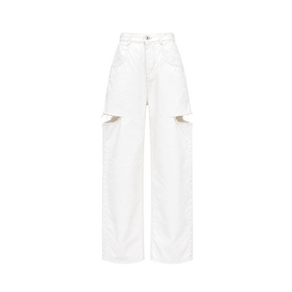 Maison Margiela White Cut-Out High-Rise Wide-Leg Jeans Size IT 38