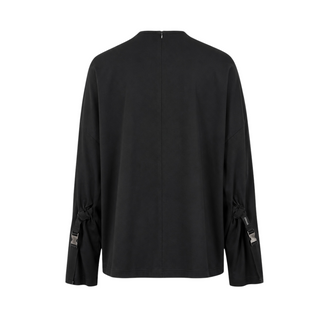 Prada Black Re-Nylon Long Sleeve Top & Wide-Leg Trousers Set
