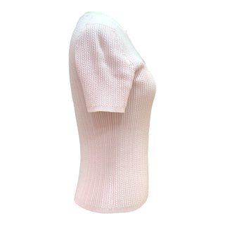 Chanel Pale Pink Cable Knit CC Pocket Top