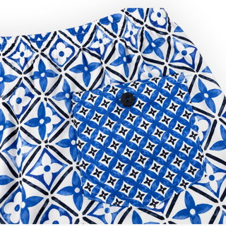 Louis Vuitton Blue and White Monogram Tile Print Shorts Size 36