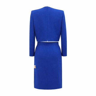 Gucci Blue Cropped Jacket & Pencil Skirt Two-Piece Set