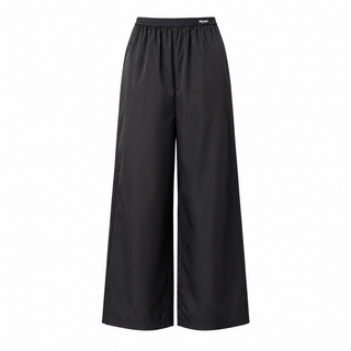 Prada Black Re-Nylon Long Sleeve Top & Wide-Leg Trousers Set
