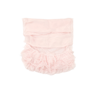 Chanel Light Pink Silk Ruffle Scarf with CC Logo