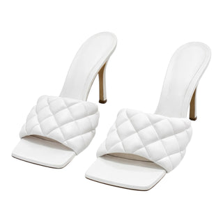 Bottega Veneta White Padded Mules