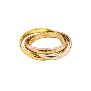 Cartier Tri-Colour 18K Gold Trinity Ring Size 60