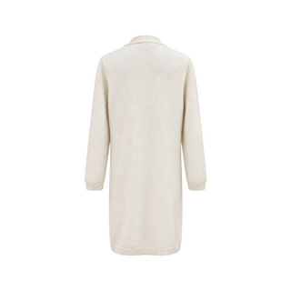 Gucci Ivory Wool Long Cardigan with Embroidered Elephant Motif