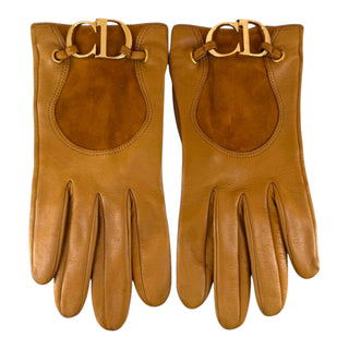 Christian Dior Brown Leather Gloves