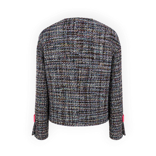 Chanel Multicolour Tweed Jacket with Pink Contrast Details Size FR 36