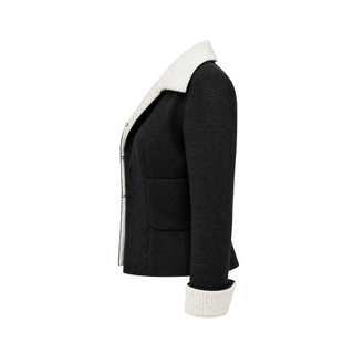 Chanel Black & White Two-Tone Tweed Jacket & Bow Detail Dress Set Size FR 38