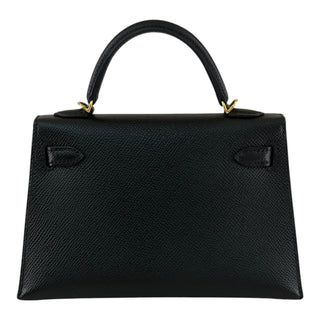 Hermès Mini Kelly II Black Epsom Leather Bag with Gold Hardware