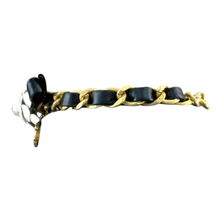 Chanel Gold Camellia Leather Bracelet
