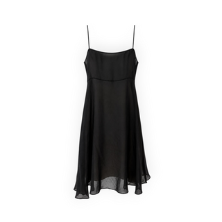 Valentino Black Lace & Silk Tiered Midi Dress Size IT 44