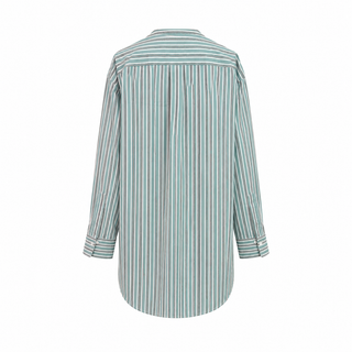 Victoria Beckham Striped Silk Blend Blouse & Wide-Leg Trouser Set Green Size UK 8