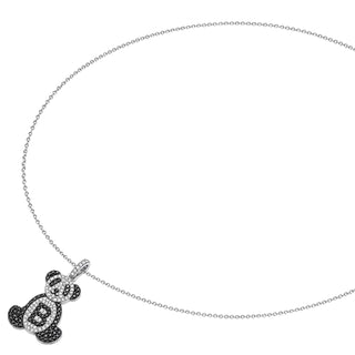 Qeelin Bobo 18k White Gold Diamond and Sapphire Necklace