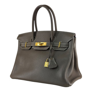 Hermès Birkin 30 Etoupe Togo Leather Gold Hardware Handbag 2015