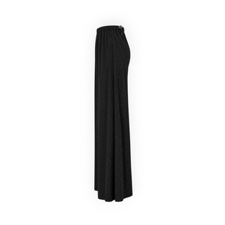 Chanel Black Silk CC Monogram Wide-Leg Trousers FR 38