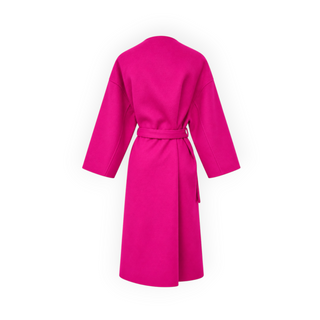 Christian Dior Fuchsia Pink Wool & Rabbit Hair Belted Long Coat