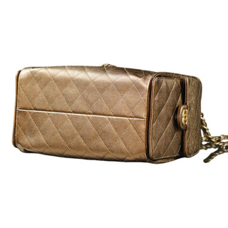 Chanel Metallic Bronze Chanel 25 Hobo Drawstring Bucket Bag