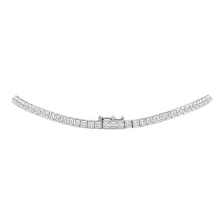 Lab-Grown Ruby Tassel Drop Necklace in White Gold-Plated Sterling Silver