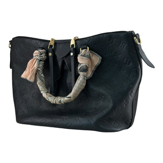 Louis Vuitton Mazarine MM Monogram Empreinte Leather Handbag with Silk Handle Scarf