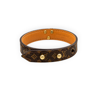 Louis Vuitton Brown Monogram Canvas Essential V Bracelet Gold Hardware