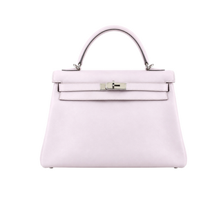 Hermès Pale Pink Kelly 32 Retourne Leather Bag with Palladium Hardware
