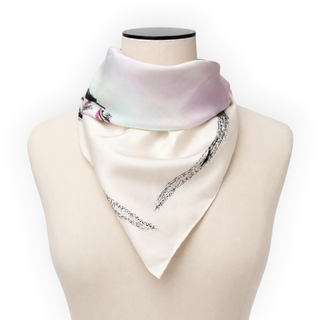 Fendi White Multicolour Baguette Logo Silk Scarf