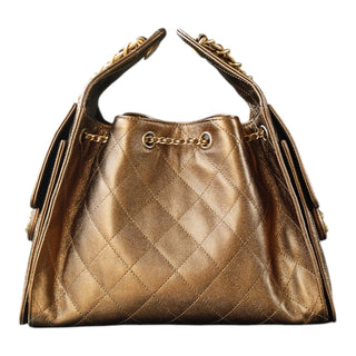 Chanel Metallic Bronze Chanel 25 Hobo Drawstring Bucket Bag