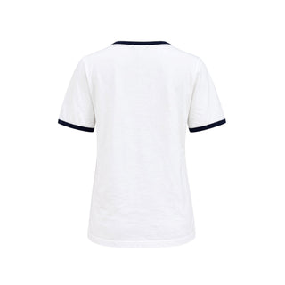 Celine White Triomphe Logo Ringer T-Shirt Size M