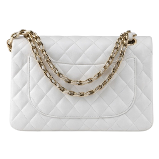 Chanel White Caviar Medium Classic Double Flap Bag