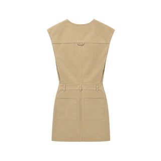 Hermès Beige Safari Utility Mini Dress Size FR 34