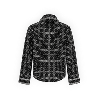 Christian Dior Black & White Macrocannage Technical Cotton Tweed Jacket