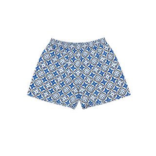 Louis Vuitton Blue and White Monogram Tile Print Shorts Size 36