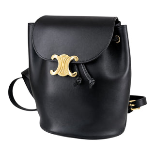 Celine Black Smooth Calfskin Bonnie Triomphe Backpack