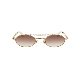 Chanel Gold Pearl Embellished Oval Sunglasses