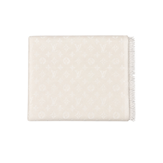 Louis Vuitton Ivory Monogram Silk & Wool Oversized Shawl Scarf
