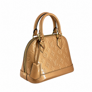 Louis Vuitton Beige Alma BB Monogram Vernis Patent Leather Handbag