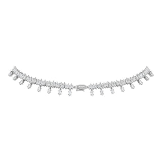 Bella Ling Custom Lab Diamond Drop Necklace – White Gold Plated 925 Sterling Silver