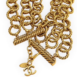 Chanel Gold-Tone Multi-Strand Chain Choker Necklace