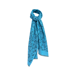 Hermès Blue and Navy Reversible Horsebit Motif Scarf