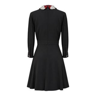 Miu Miu Black Embellished Collar Ruched Dress Size 38