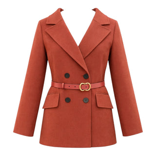Christian Dior Auburn Belted Double-Breasted Blazer Jacket