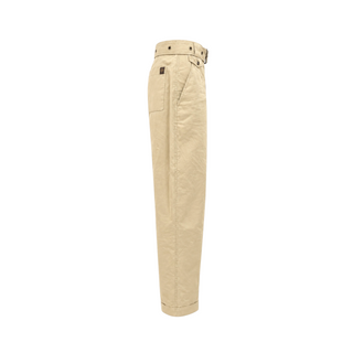 Louis Vuitton Beige High-Rise Wide-Leg Belted Trousers Size FR 36