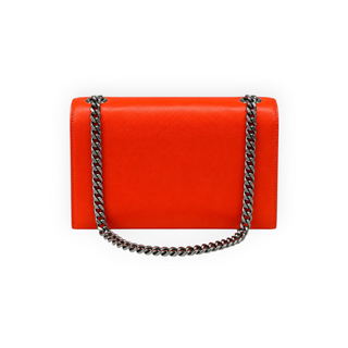 Saint Laurent Bright Orange Small Monogram Kate Leather Crossbody Bag with Silver-Tone Hardware