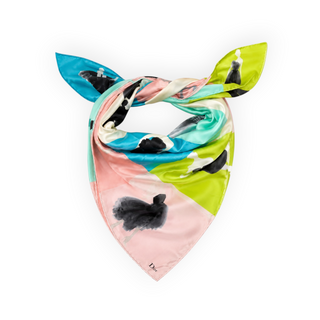 Christian Dior Multicolour Fashion Illustration Silk Square Scarf